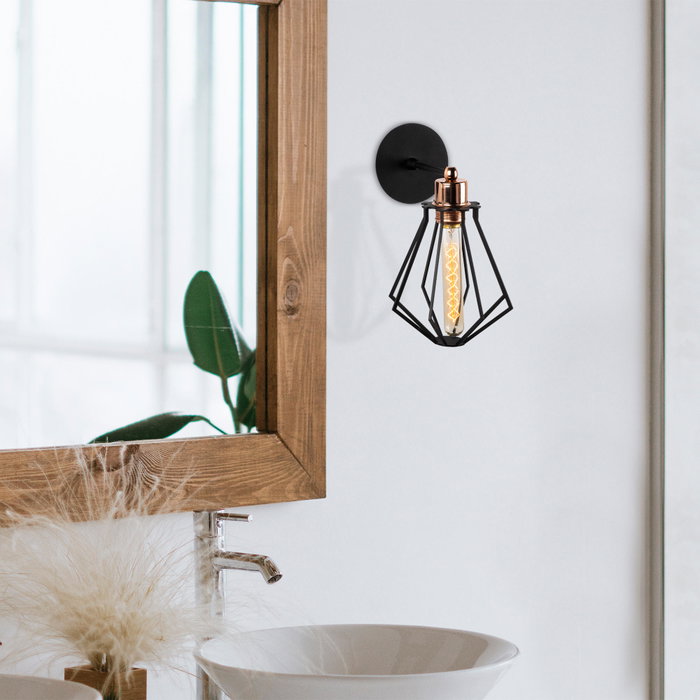 Opviq Lámpara de pared N-1042 Negro y Bronce Opviq Lámpara de pared N-1042 Negro y Bronce